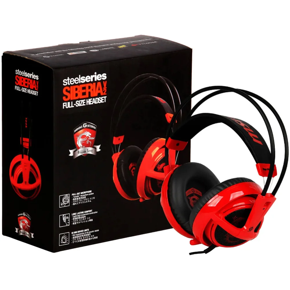SteelSeries Siberia V2 Headset – Red Image 1