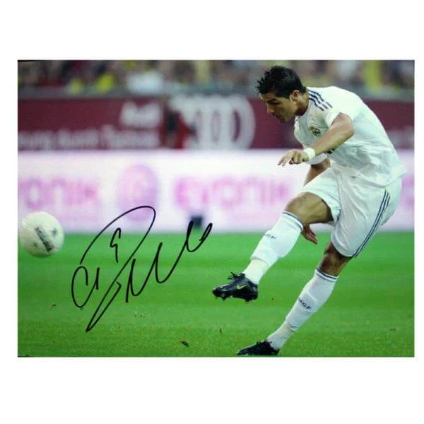 Cristiano Ronaldo Signed Real Madrid Photo: The Unstoppable Free-Kick Image 1