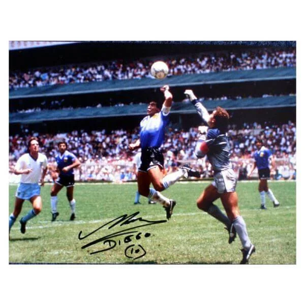 Diego Maradona Signed Photo: Hand Of God Image 1