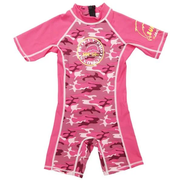 Jakabel Surfit UVP Shorty Sunsuit - Pink Camou - XB (3-6 Months) - Pink Image 1