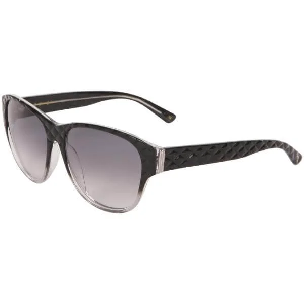 Lulu Guinness Angelina Retro Quilted Effect Sunglasses - Black Crystal Graduated Frame/ Grey Lens Image 1