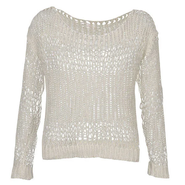 Motel Women's Jenna Open Knit Jumper - Cream - S - Cream Image 1