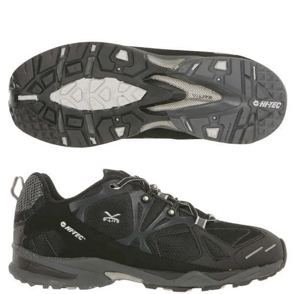 Hi-Tec V-Lite Blackhawk Men's Trail Running Shoe - Black/Grey/Silver - 7 - Black/Grey Image 1