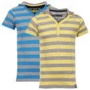 Mens Brave Soul 2 Pack Men's T-shirts - Turquoise/Yellow - S Image 1