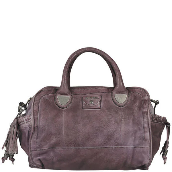 Diesel Secret Warrior Script Ii Sprayed Leather Holdall - Mudd T2180 Image 1
