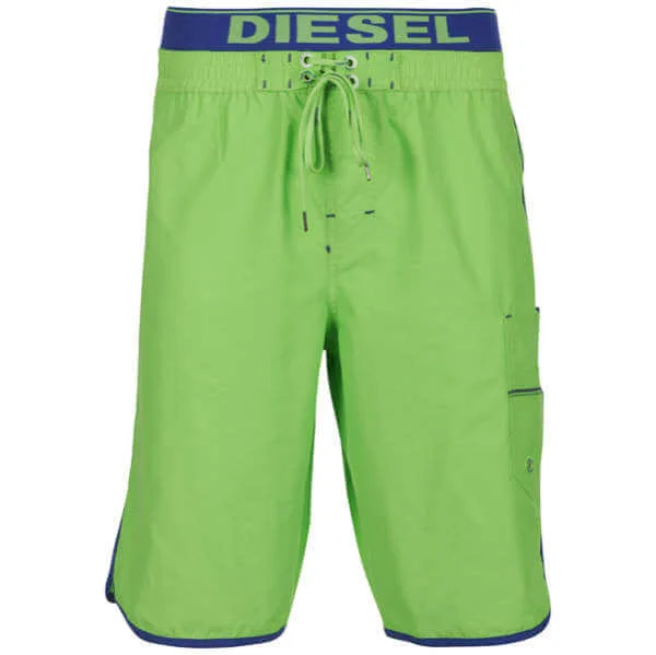 Diesel Men's Sparrow Swimwear Long Shorts - Green - S - Green Image 1