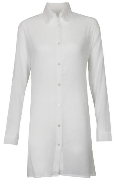 Chloe Women's Long Sleeve Shirt Dress - White - 10 - White Image 1