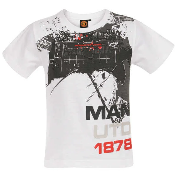 Boys' Man Utd Graphic T-Shirt - White - 7 - White Image 1