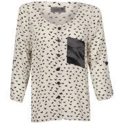 nümph Womens Luella Bat Print Blouse - Medium - XS - Nude Image 1