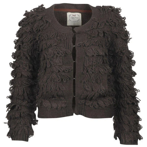 Pepe Women's Zior Fringed Cardigan - Brown Lace - XS - Brown Image 1