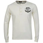 Jack & Jones Men's Vintage Applique Henley Top - Cream - S - Cream Image 1
