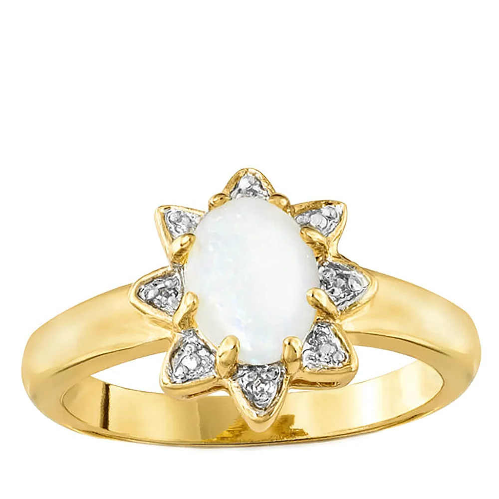 Gold Plated Opal Star Ring - J Image 1