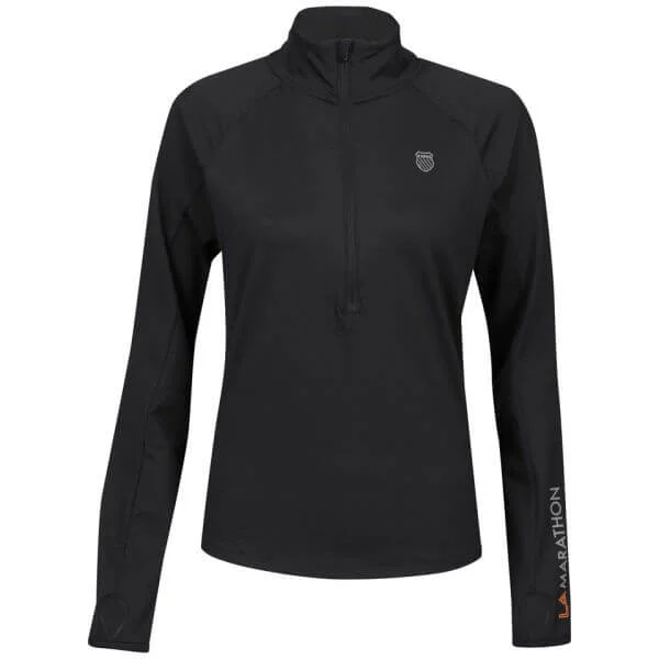 K-Swiss Women's Half Zip Top - Black - S - Black Image 1