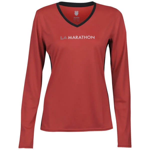K-Swiss Women's Accomplish Long Sleeved Top - Formula One Red/Black - XS - Formula One Red/Black Image 1