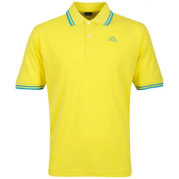 Kappa Men's Lamot Polo - Yellow/Turquoice - M - Yellow/Turquoice Image 1