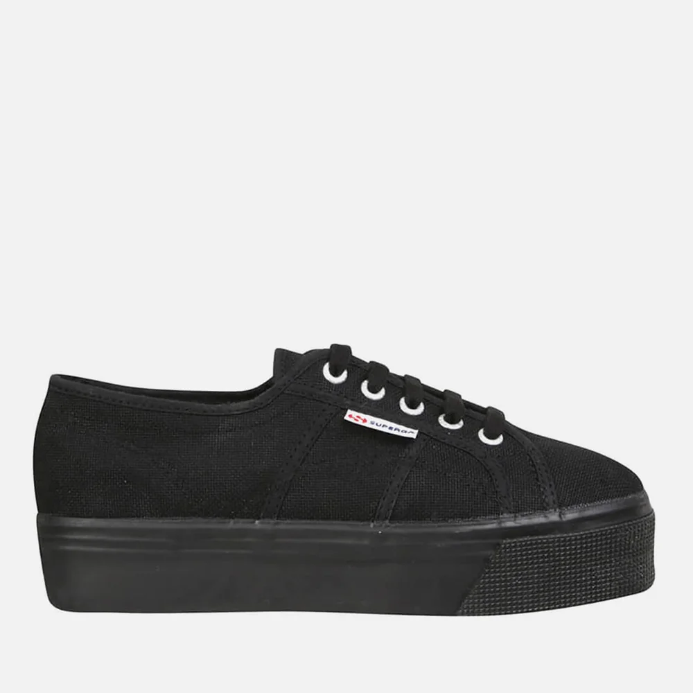Superga Women's 2790 ACOTW Linea Up and Down Flatform Trainers - Full Black - UK 3 - Black Image 1