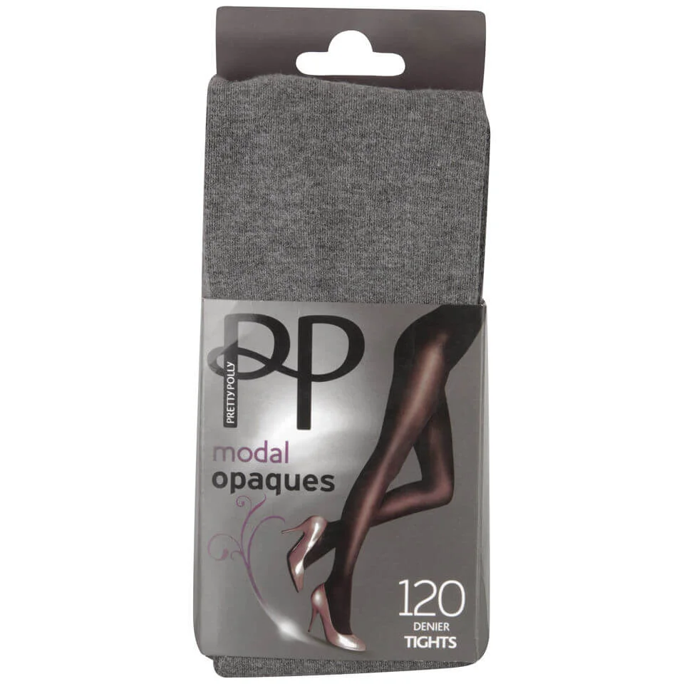Pretty Polly Women's Modal Opaque Tights - Grey Marl - S-M Image 1