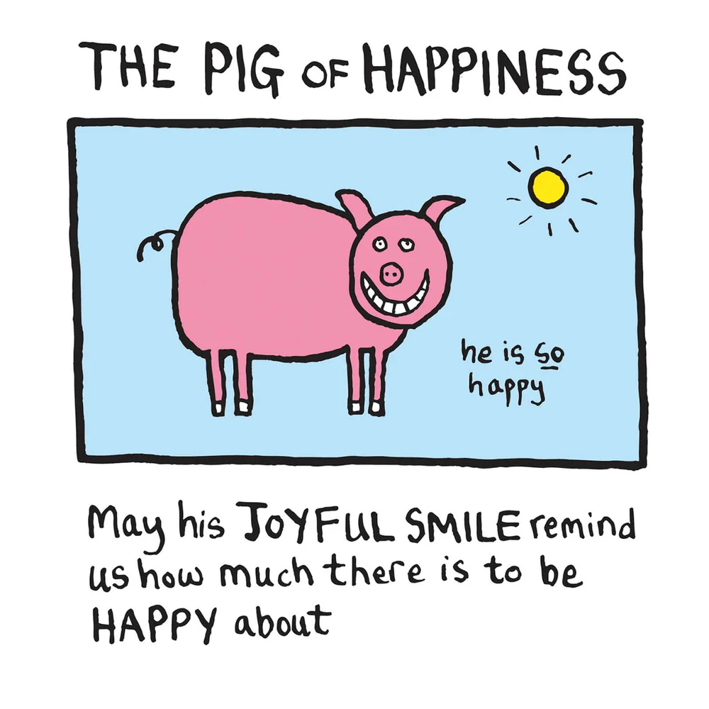 Edward Monkton Fine Art Print - Pig of Happiness Image 1