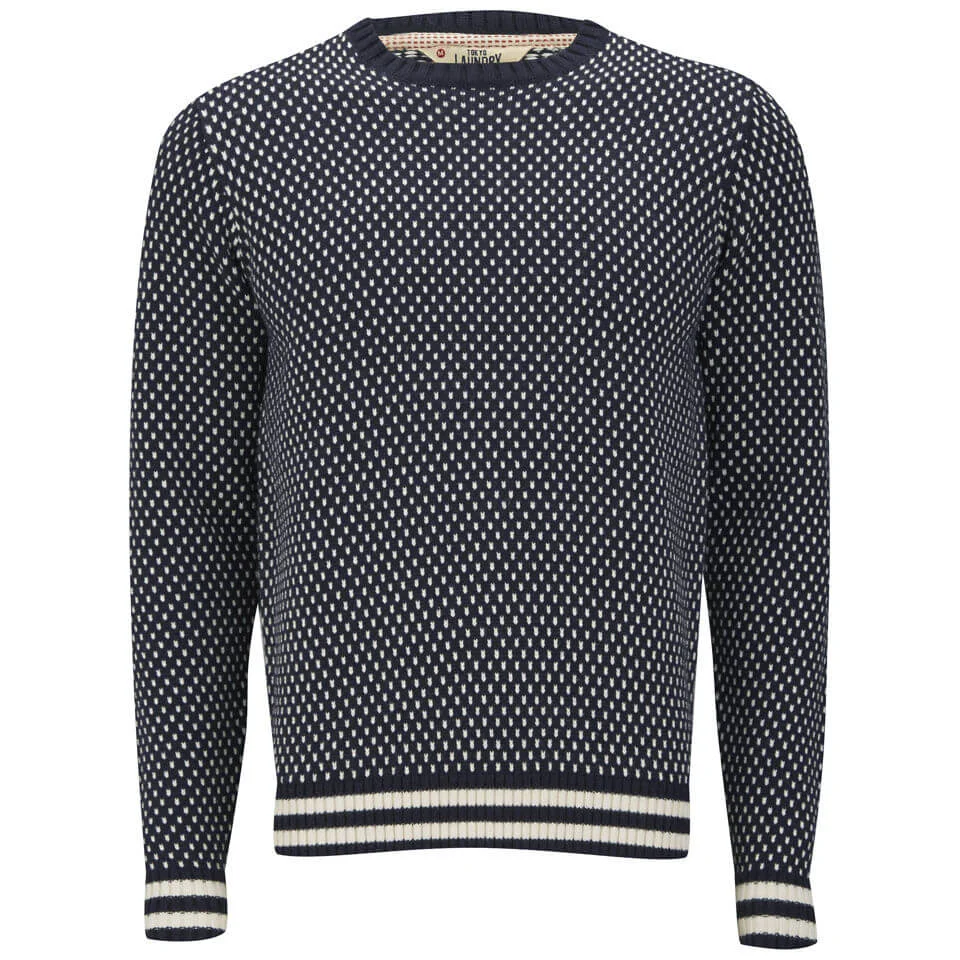 Tokyo Laundry Men's Gabe Geo Jumper - Dark Navy - S - Blue Image 1