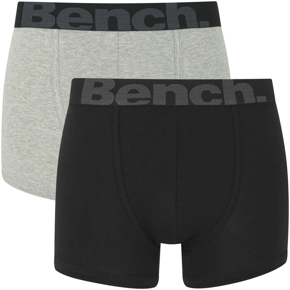 Bench Men's 2 Pack Fashion Trunks - Black/Grey - S - Black Image 1