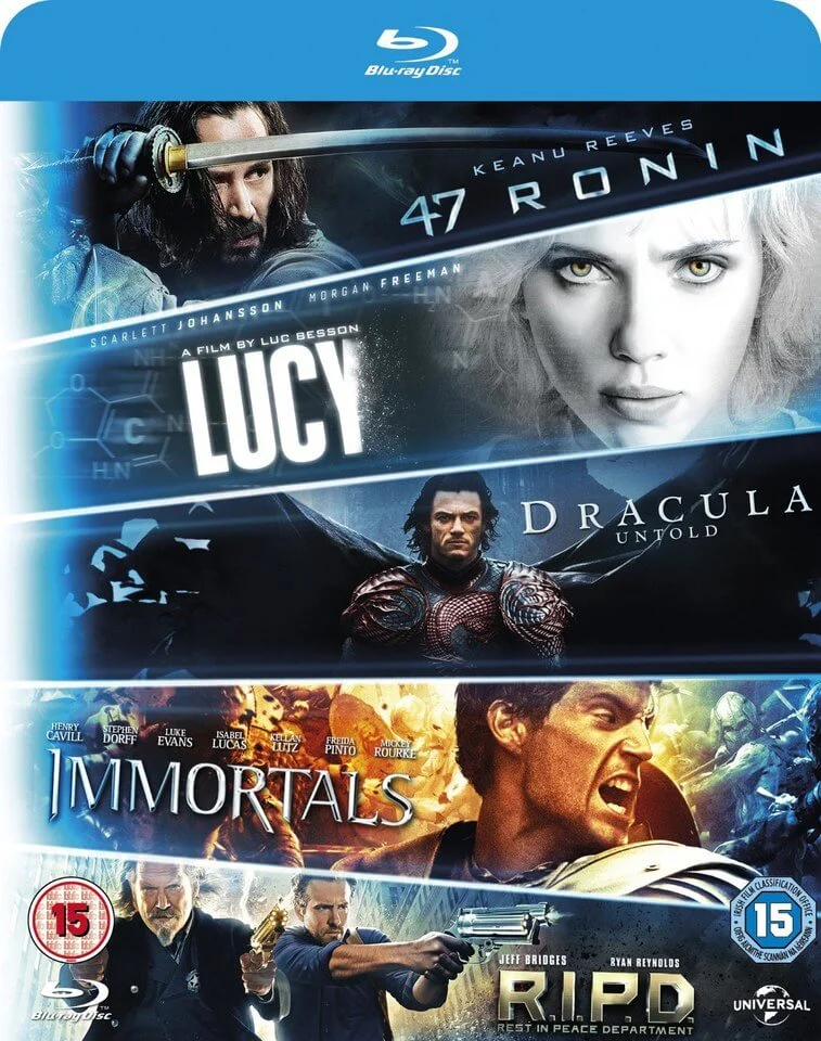Blu-ray Starter Pack - Includues Lucy, Dracula Untold, 47 Ronin, Immortals, R.I.P.D Image 1