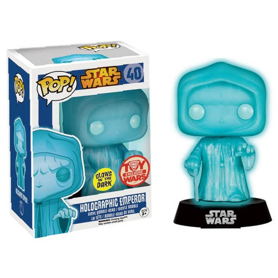 Star Wars Emperor Glow-In-The-Dark Holographic Pop! Vinyl Bobble Head Figure Image 1