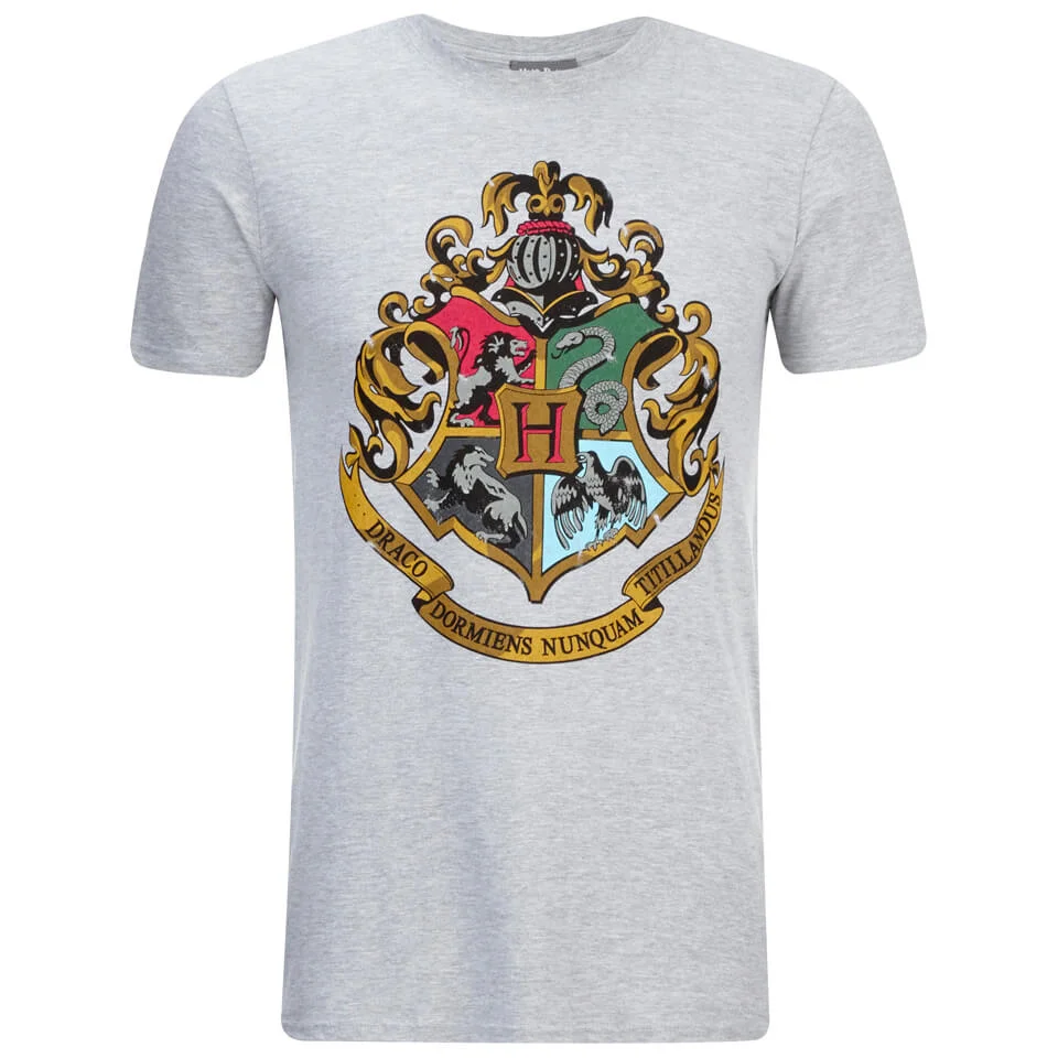 Harry Potter Men's Hogwarts Crest T-Shirt - Sport Grey - S - Grey Image 1