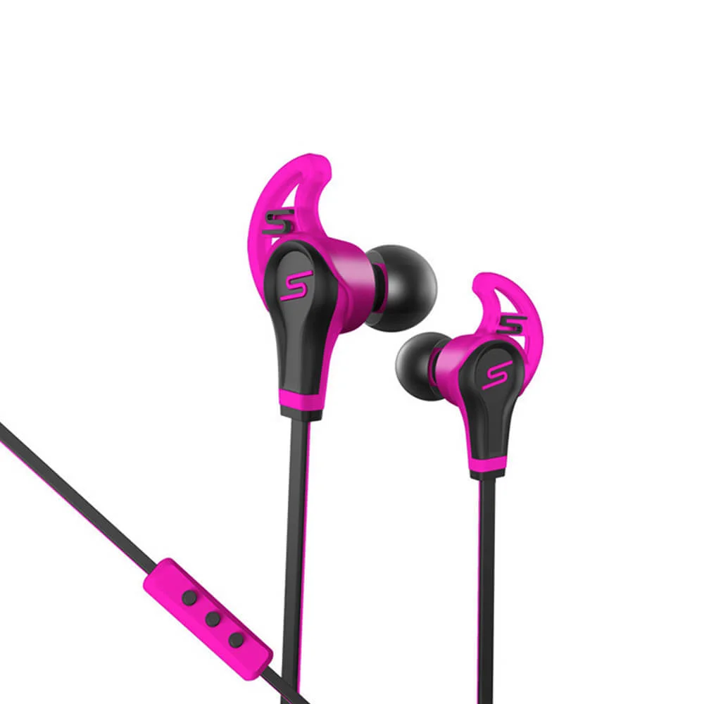 SMS Street Sport In Ear Wired Headphones with Mic & Remote - Pink Image 1