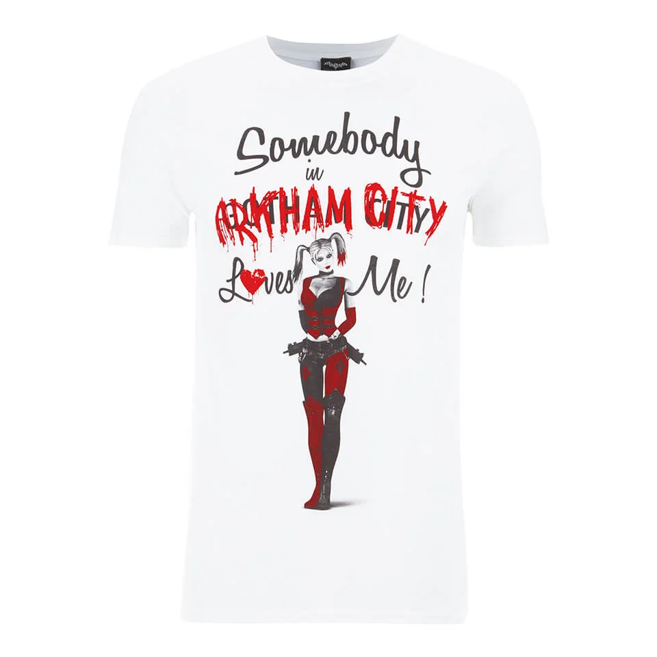 DC Comics Men's Batman Harley Quinn Loves Me T-Shirt - White - S - White Image 1