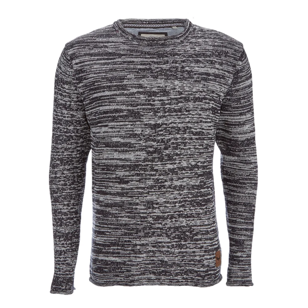 Brave Soul Men's Boren Marl Jumper - Navy Marl - S - Blue Image 1