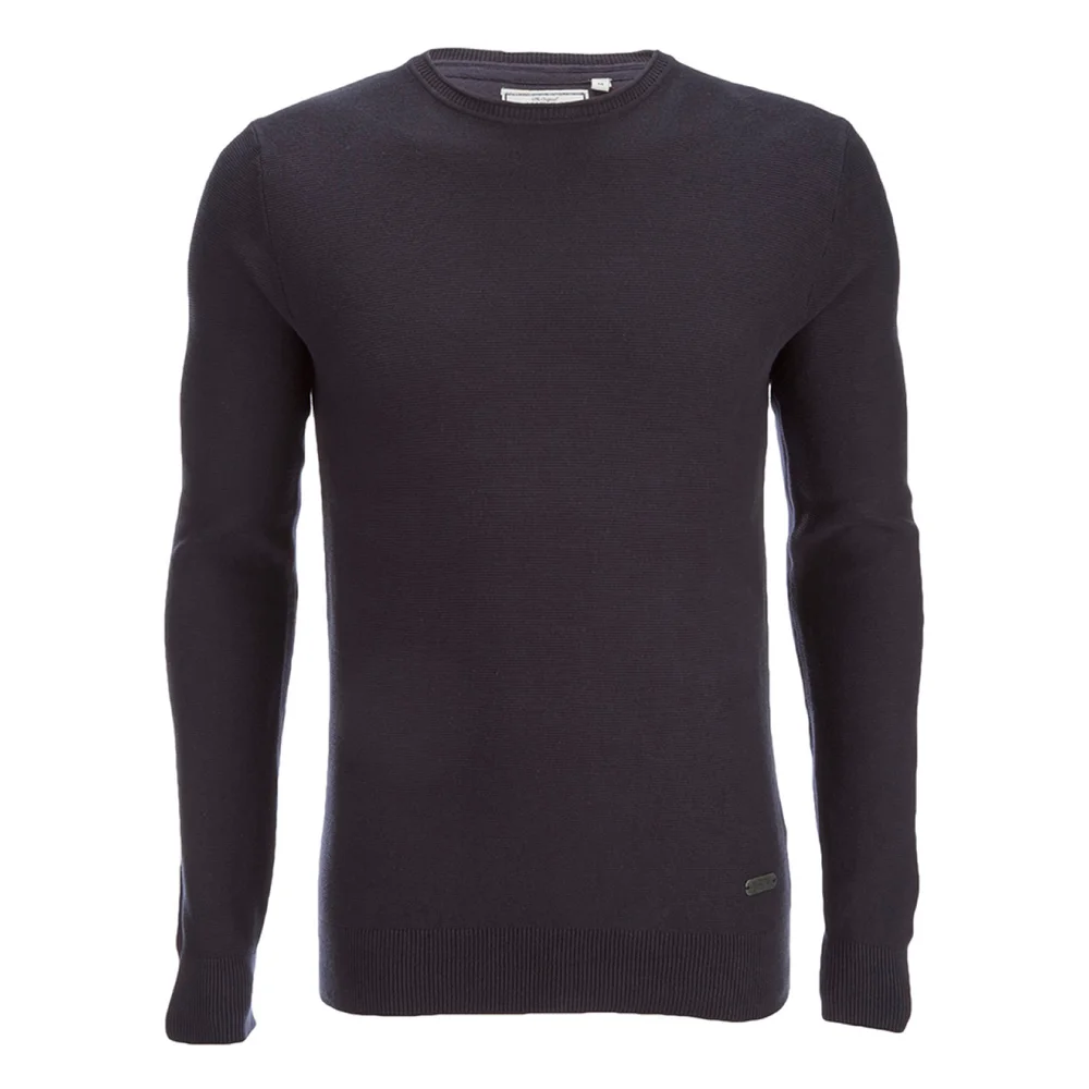 Brave Soul Men's Warren Roll Edge Jumper - Navy - S - Blue Image 1