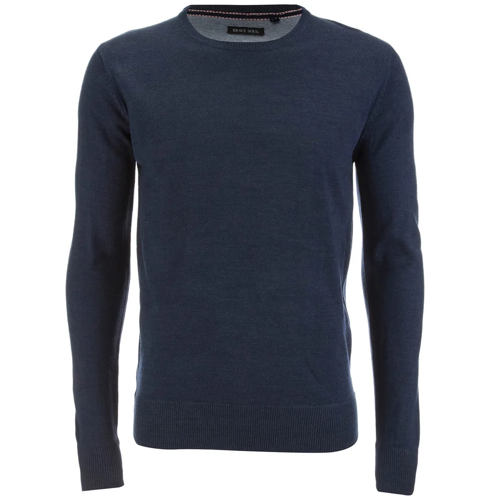 Brave Soul Men's Parse Supersoft Crew Neck Jumper - Royal Blue - M - Blue Image 1
