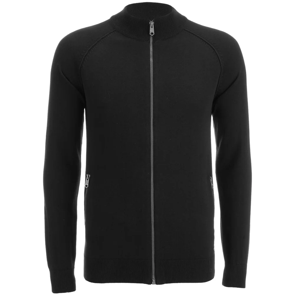 Threadbare Men's Elmer Full Zip Neck Jumper - Black - S - Black Image 1