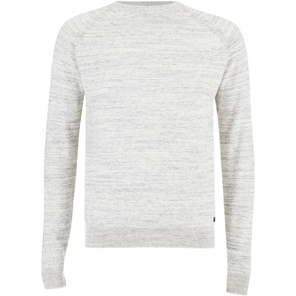 Threadbare Men's Tuscan Raglan Jumper - Light Grey - S - Grey Image 1