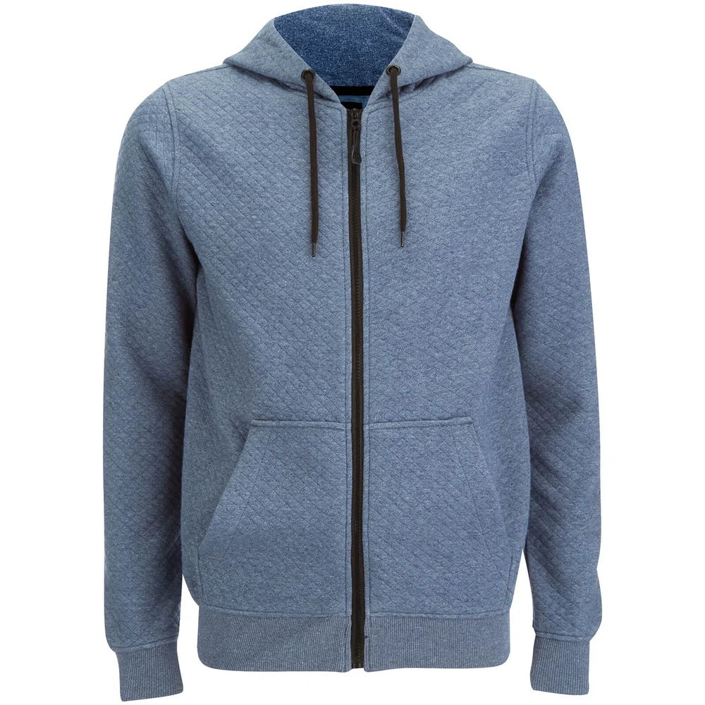 Dissident Men's Dryden Quilted Zip Through Hoody - Blue - S - Blue Image 1