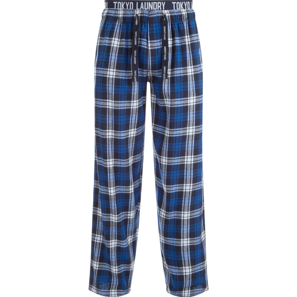 Tokyo Laundry Men's Cordella Flannel Lounge Pants - Blue Check - S - Blue Image 1