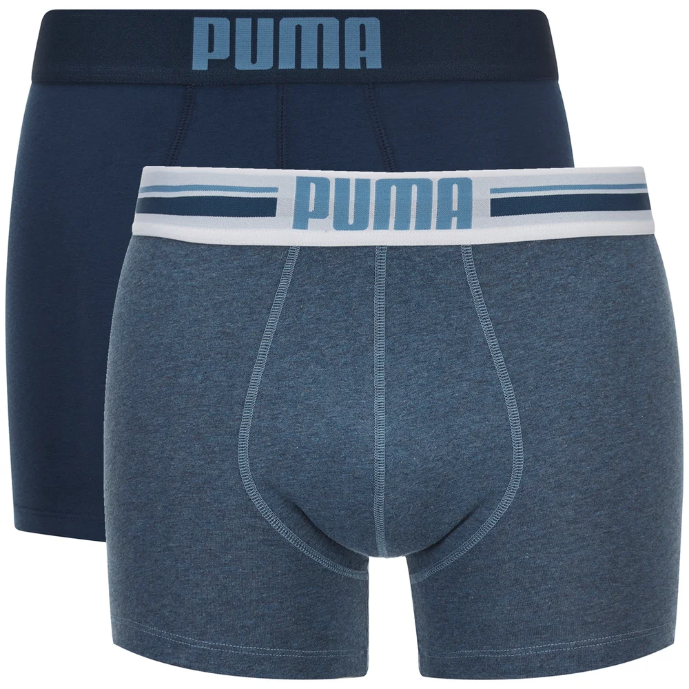 Puma Men's 2-Pack Placed Logo Boxers - Blue - S - Blue Image 1
