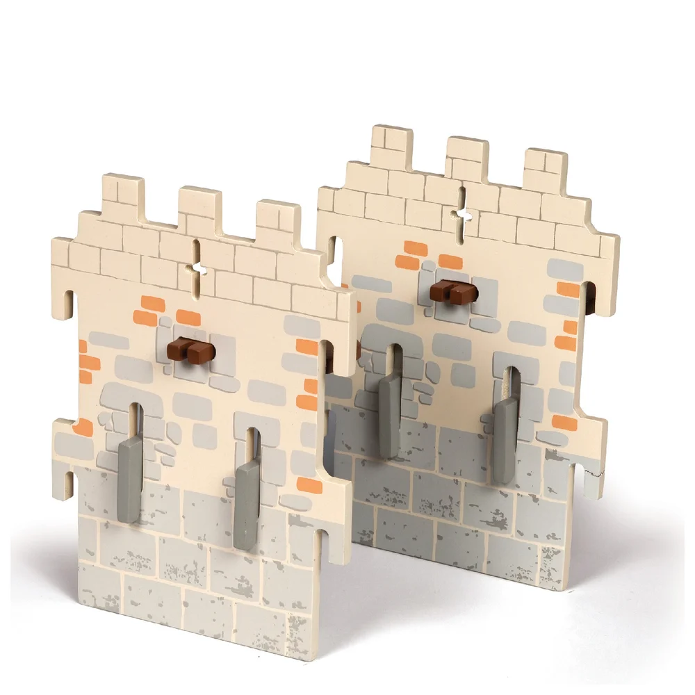 Papo Medieval Era: Weapon Master Castle - 2 Small Walls (Set 6) Image 1