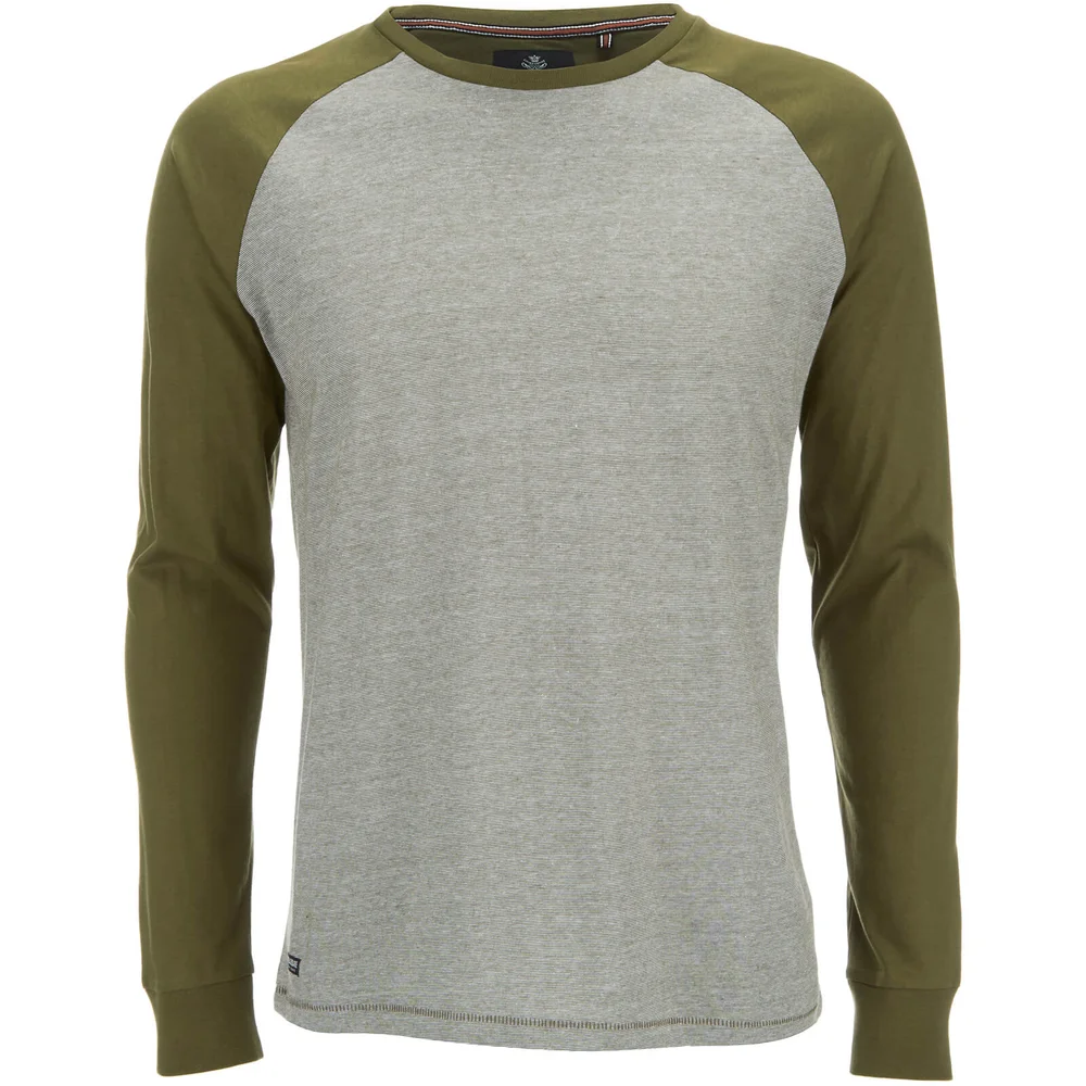 Threadbare Men's Coleman Raglan Long Sleeve Top - Khaki - S - Green Image 1