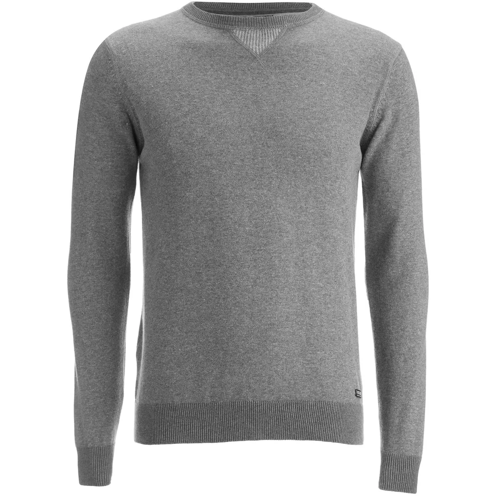 Threadbare Men's Tommy Cotton Crew Neck Casual Jumper - Charcoal - S - Grey Image 1