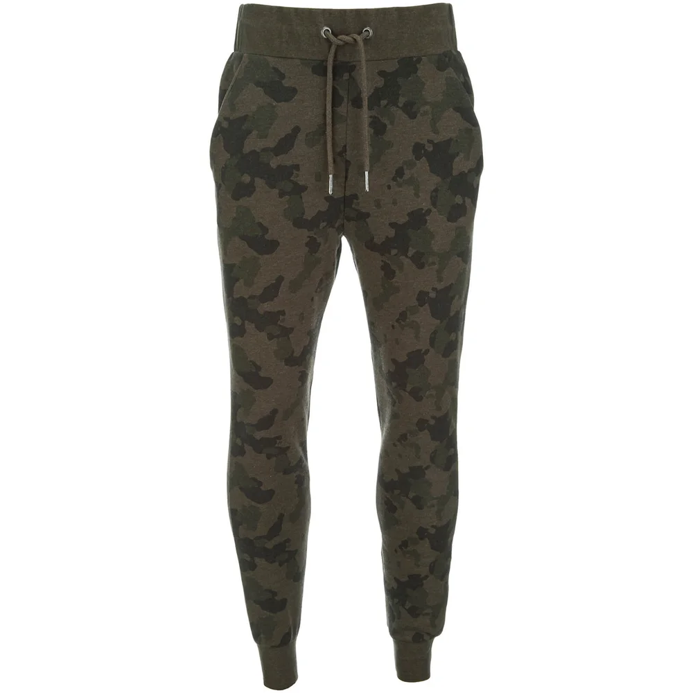 Threadbare Men's Felton Camo Sweatpants - Khaki - S - Green Image 1
