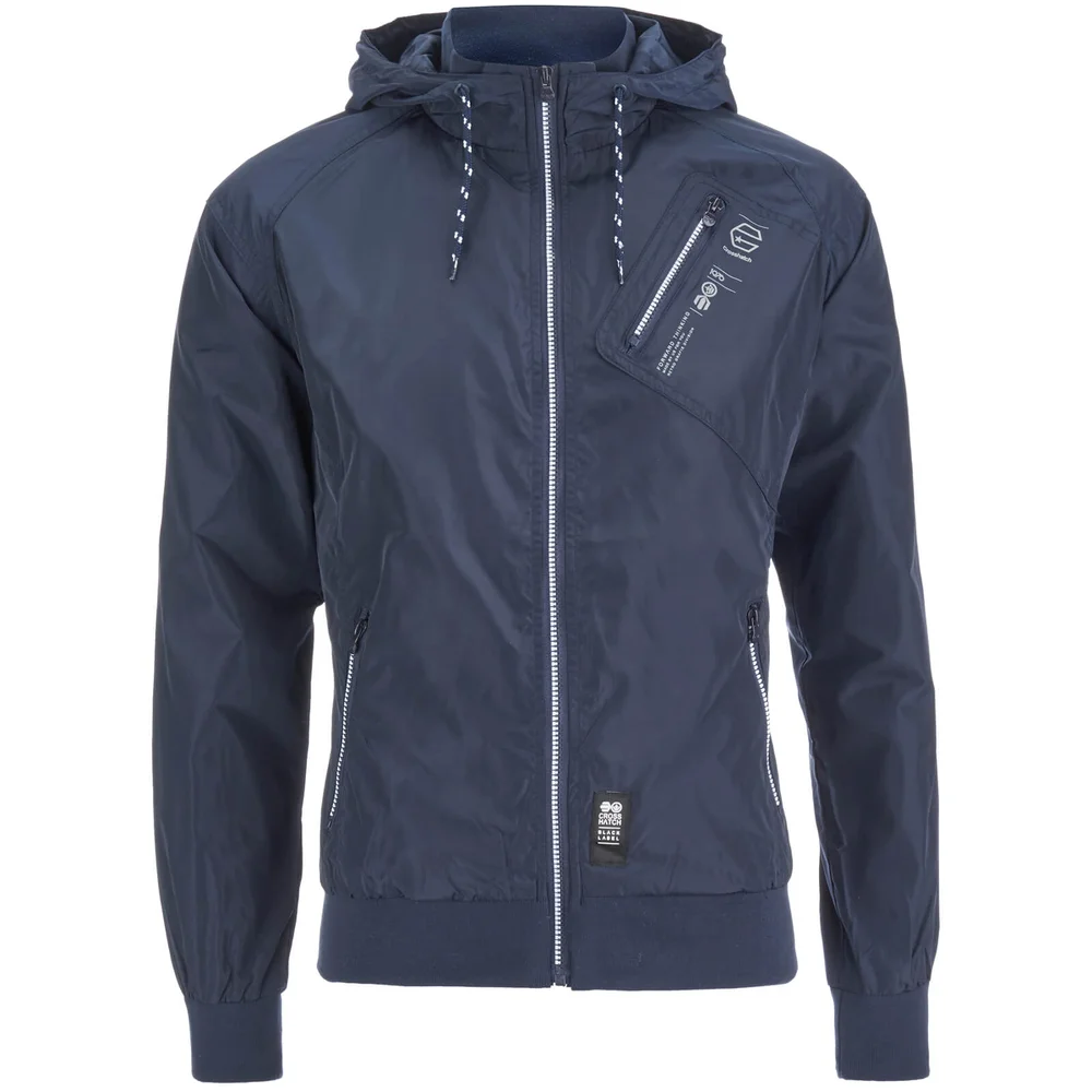 Crosshatch Men's Flexon Zip Through Hoody - Iris Navy - S - Blue Image 1