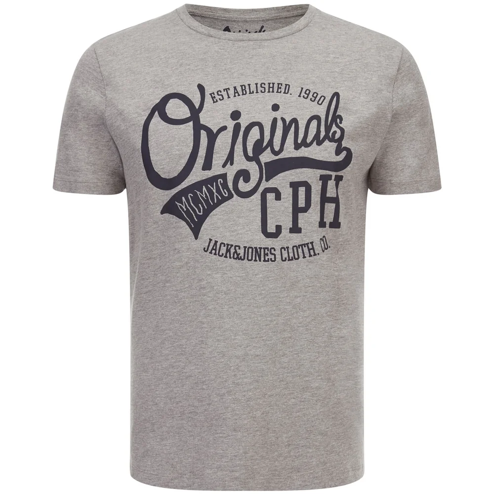 Jack & Jones Originals Men's Raffa T-Shirt - Light Grey Marl - S - Grey Image 1
