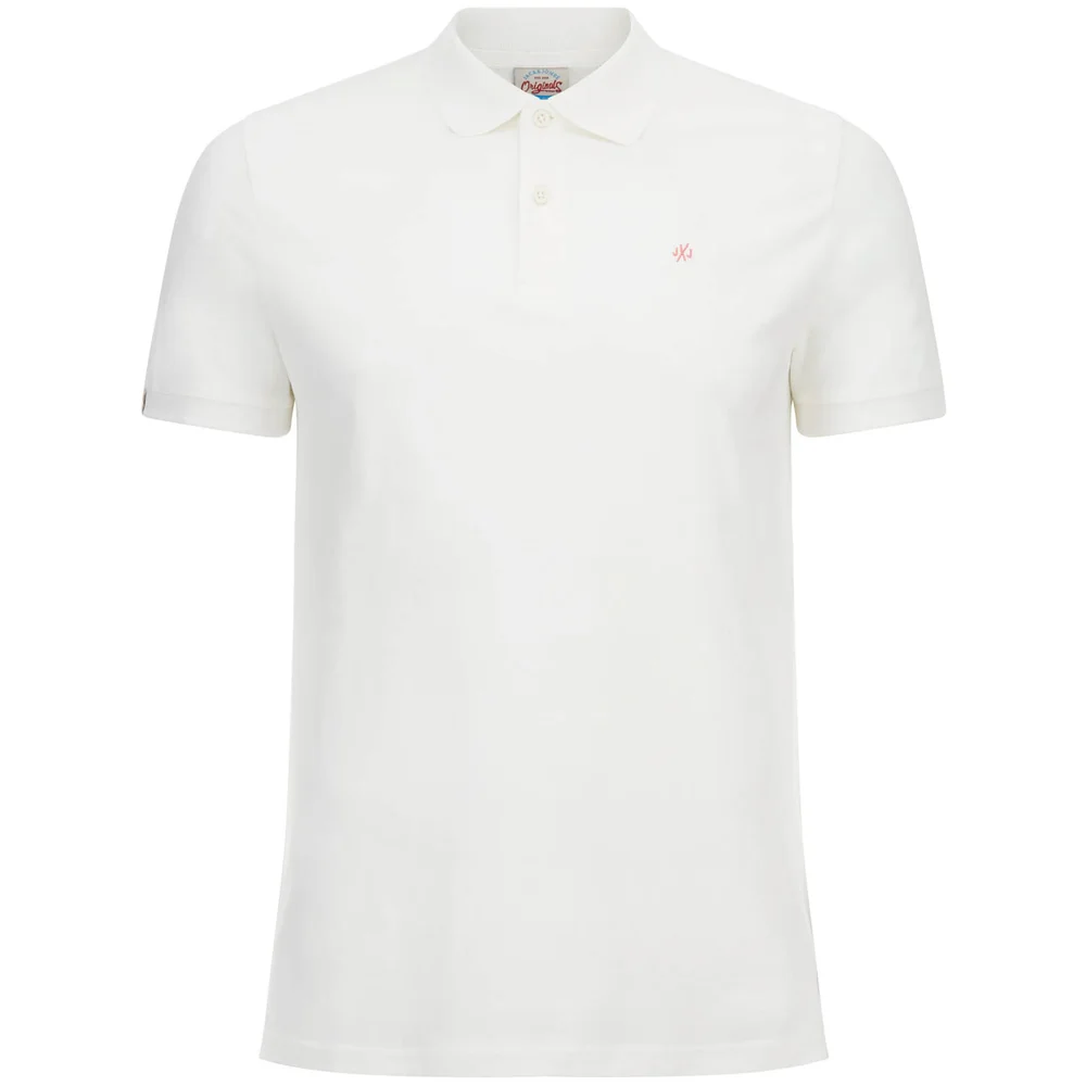 Jack & Jones Originals Men's Perfect Jersey Polo Shirt - Cloud Dancer - S - White Image 1