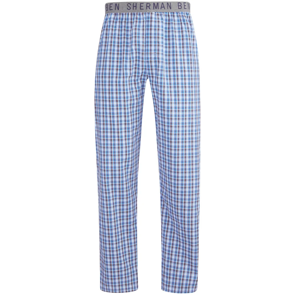 Ben Sherman Men's Check Richard Lounge Pants - Blue/White/Black - S - Blue Image 1