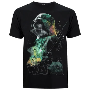 Star Wars Rogue One Men's Rainbow Effect Darth Vader T-Shirt - Black