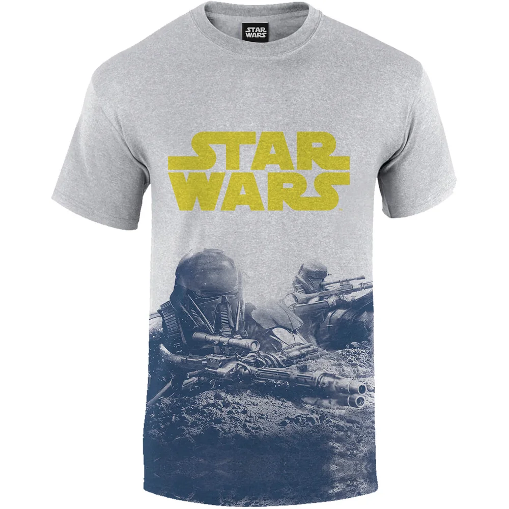 Star Wars Rogue One Men's Blue Death Trooper Print T-Shirt - Grey - S - Grey Image 1