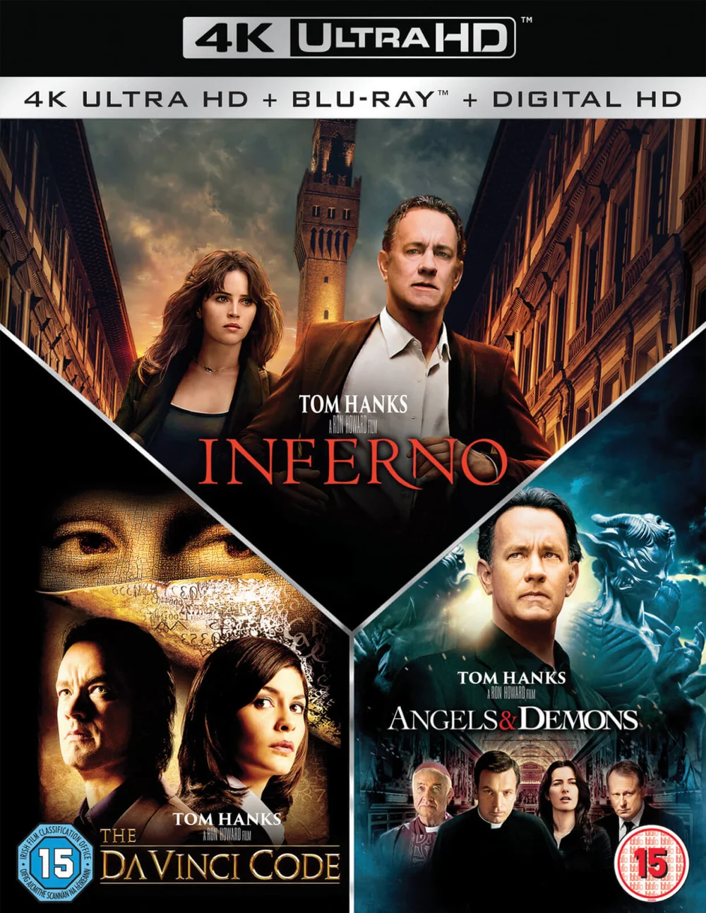 Inferno, Angels & Demons & The Da Vinci Code 4K Ultra HD Boxset (7 Discs Set) Image 1