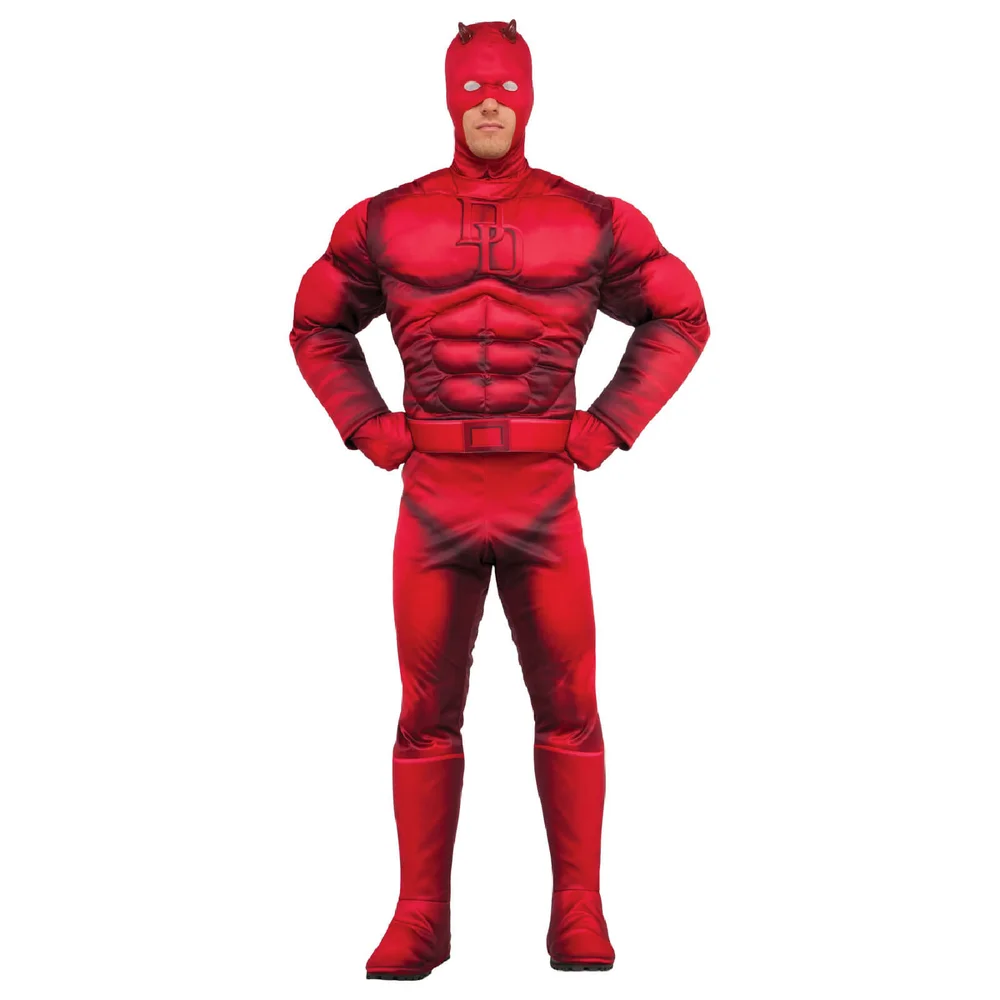 Marvel Men's Daredevil Muscle Fancy Dress Costume - Standard - Red Image 1