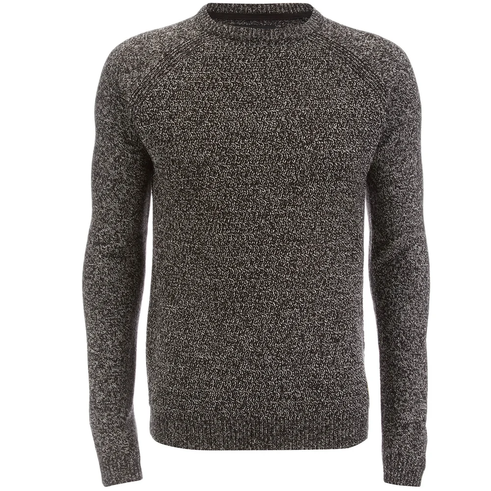Threadbare Men's Chartwell Raglan Jumper - Black/Ecru - S - Black Image 1